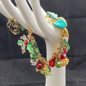 Bracelet Holiday Vintage Jewelry Christmas handmade charms